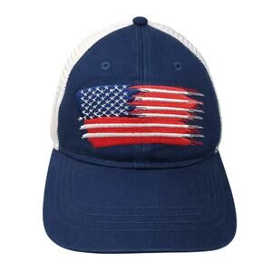 American Flag Snapback Trucker Hat Blue One Size Adjustable Tractor Supply Co